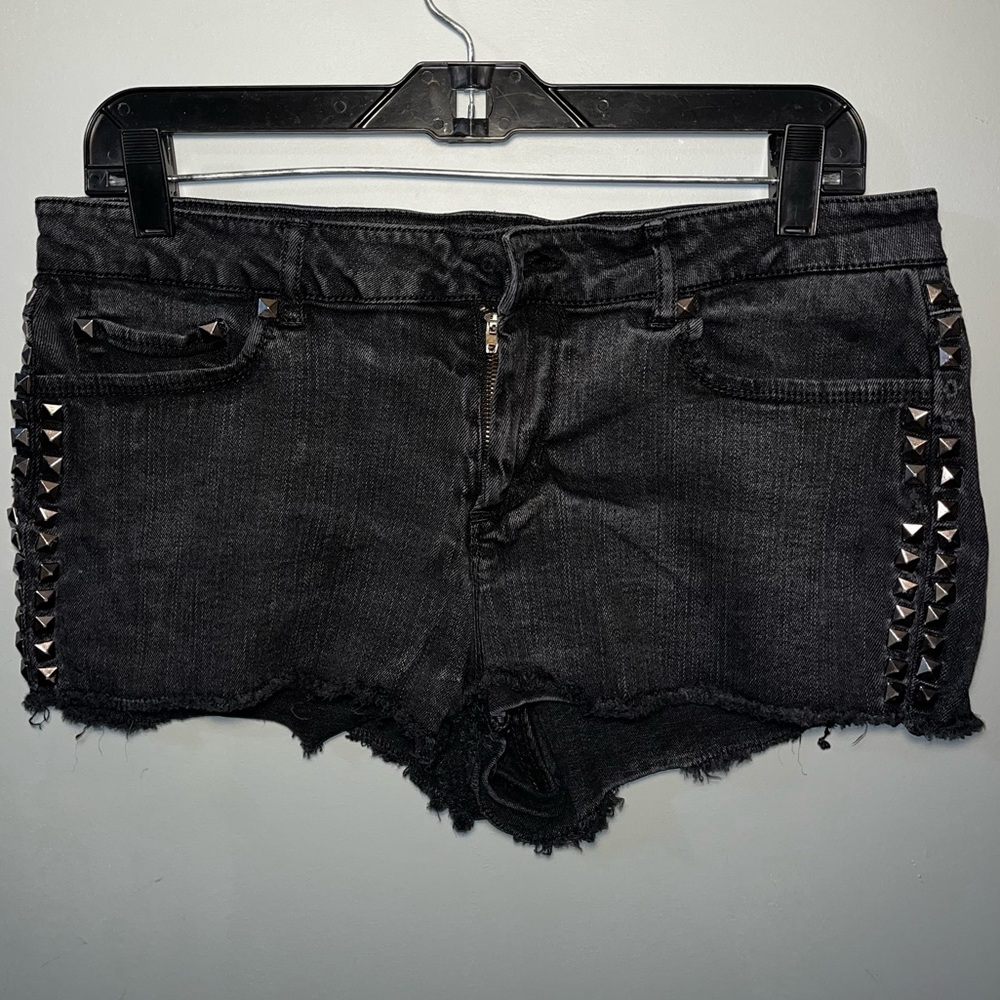 Black Edgy Jean Shorts